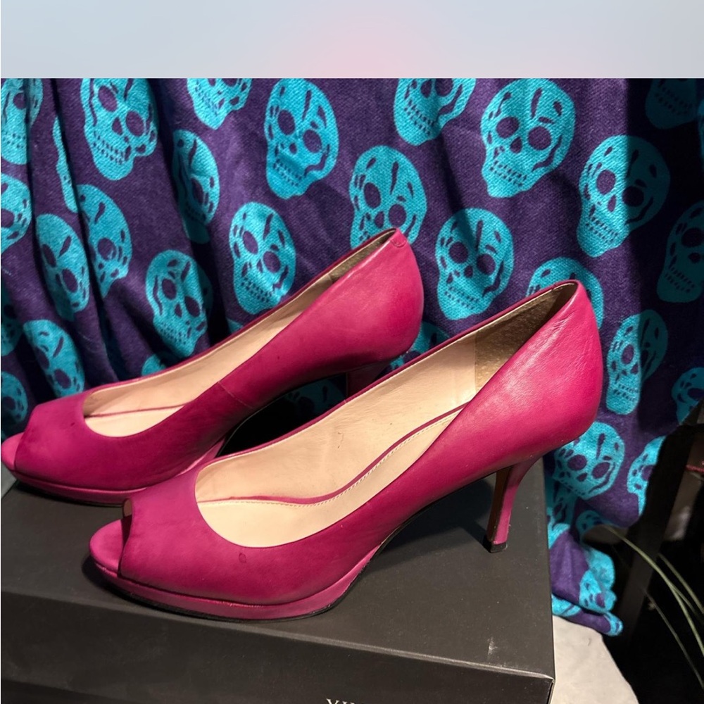 Vince Camuto Fuchsia Peep-Toe Heels
